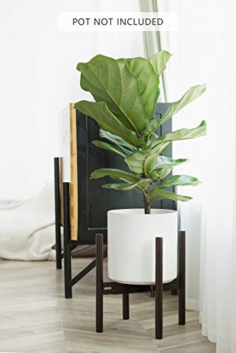 image for Mkono Mid Century Plant Stand Adjustable Indoor Modern Plant Holder Wo