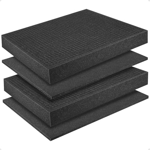 HUALIANG 4 Pcs Polyurethane Foam Sheet, Packing Foam board Foam Padding, Cuttable Foam Inserts for Tool Box Organisation Flight Cases and Tool Storage Systems(2PCS 40 * 30 * 5cm+ 2PCS 40 * 30 * 1cm)