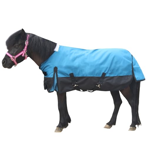 Protezione completa: un lembo posteriore progettato con cura offre una copertura extra, schermatura contro vento, pioggia e freddo per un comfort in tutte le stagioni. Questa coperta da paddock per mini pony Shetland è perfetta per l'uso in paddock, campo e all'aperto