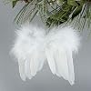 Angel Wing Christmas Tree Ornament - White Holiday Feather Xmas Ornament