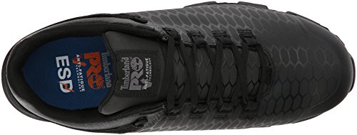 Timberland PRO Men's Powertrain Sport Alloy Safety Toe Static Dissipative Industrial Athletic Work Shoe, Black EverGuard Leather, 15 W