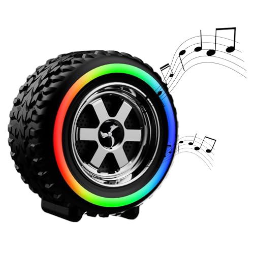 Generic LED Portable Mini Wireless BT Tire Speaker, Wireless Blue Tooth Portable Lightweight Super-Compact Travel Speaker, Dustproof Gaming Room Accessories