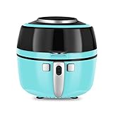 LYYAN Touchscreen-Luftfritteuse, Ofen mit Sicherheitsflachkorb Gesunde Friteuse mit Timer und automatischer Abschaltung BPA-freies Rezept Digital Mattschwarz
