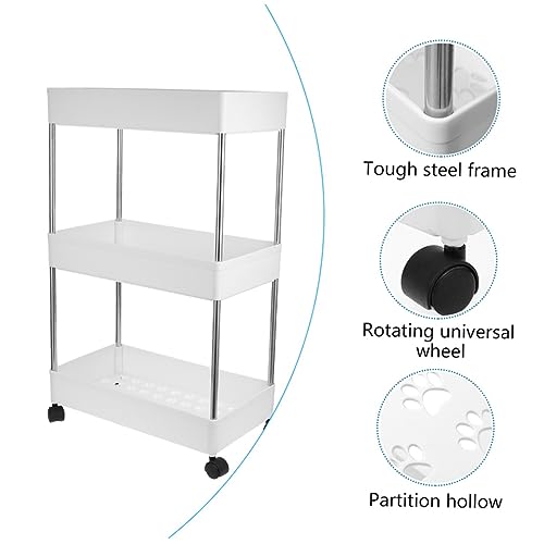 Cabilock Carrinho de prateleira carrinho branco prateleira grande carrinho de armazenamento pratelei
