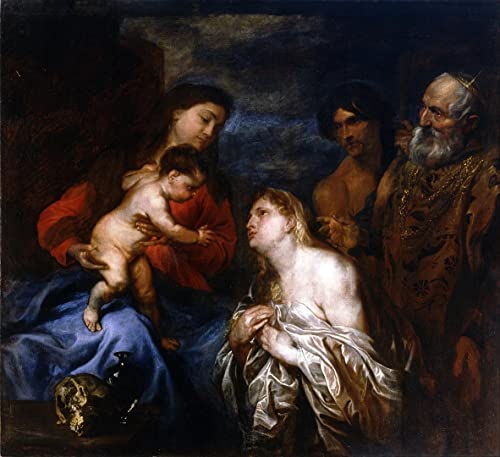 La Vierge et l'Enfant d'Anthony Van Dyck : Poster Graffiti Moderne et Captivant