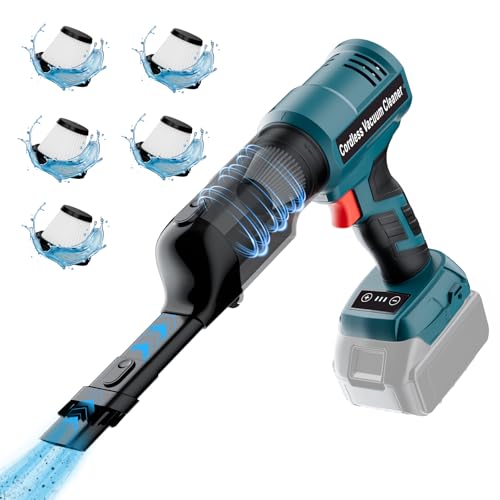 YEX-BUR Cordless Handheld Vacuum for Makita 18V Battery(Tool Only) 240W Powerful Car Vacuum with Brushless Motor 3-Speed 5 Filters Portable Vacuum Cleaner for Home Office Car Pet