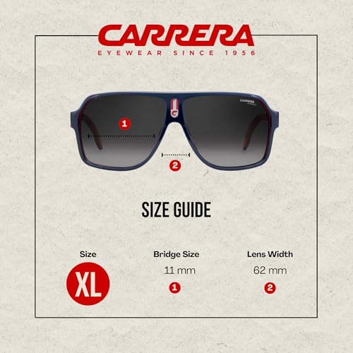 Carrera CA1001/S 08RU/9O 62M Blue Red/Dark Gray Gradient Plastic Aviator Sunglasses For Men For Women + BUNDLE with Designer iWear Eyewear Kit3