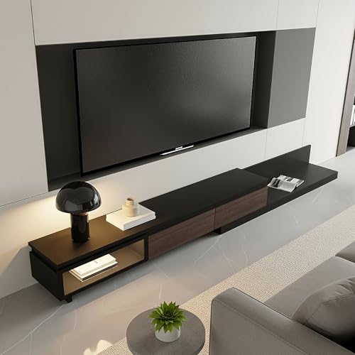 Trroec 131.89" Modern TV Cabinet Expandable TV Stand, Media Console