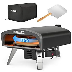 Mimiuo Outdoor Gas Pizza Oven Portable Propane Pizza Grilling Stove with Automatic Rotation System, Oven Cover, Pizza Stone and Pizza Peel – (Tisserie G-Oven Series) – Global Patent