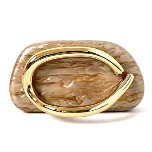 Image of Acrylic Clutch Purse for Women Classic Round Acrylic Evening Handbag Vintage Metal Handlebars Bag for Wedding Party Prom