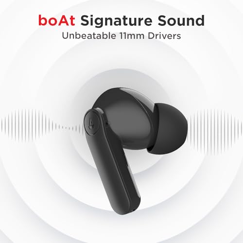 Image of Boat Airdopes 138 Pro TWS in Ear Earbuds with 11mm Drivers, 45 Hours Playback, ASAP Charge & Quad Mic ENx(Active Black)