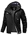 donhobo Damen Jacken Fleecejacke Winterjacke Wasserdicht Atmungsaktiv Verdickt Warm Winddicht Softshelljacke Outdoor Funktionsjacke (Schwarz, L)