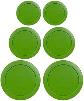 Replacement Lids for Pyrex Containers Round Glass Food Plastic (2) 2-Cup (2) 4-Cup (2) 7-Cup (Green)