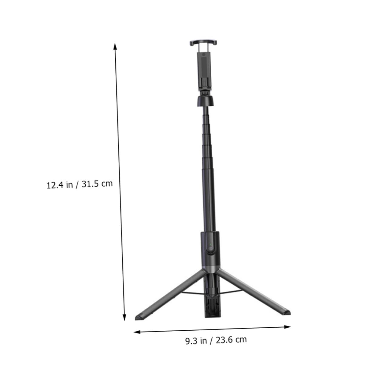 Treppiede Selfie Stick per Telefono Nero Lega di Alluminio Ab403