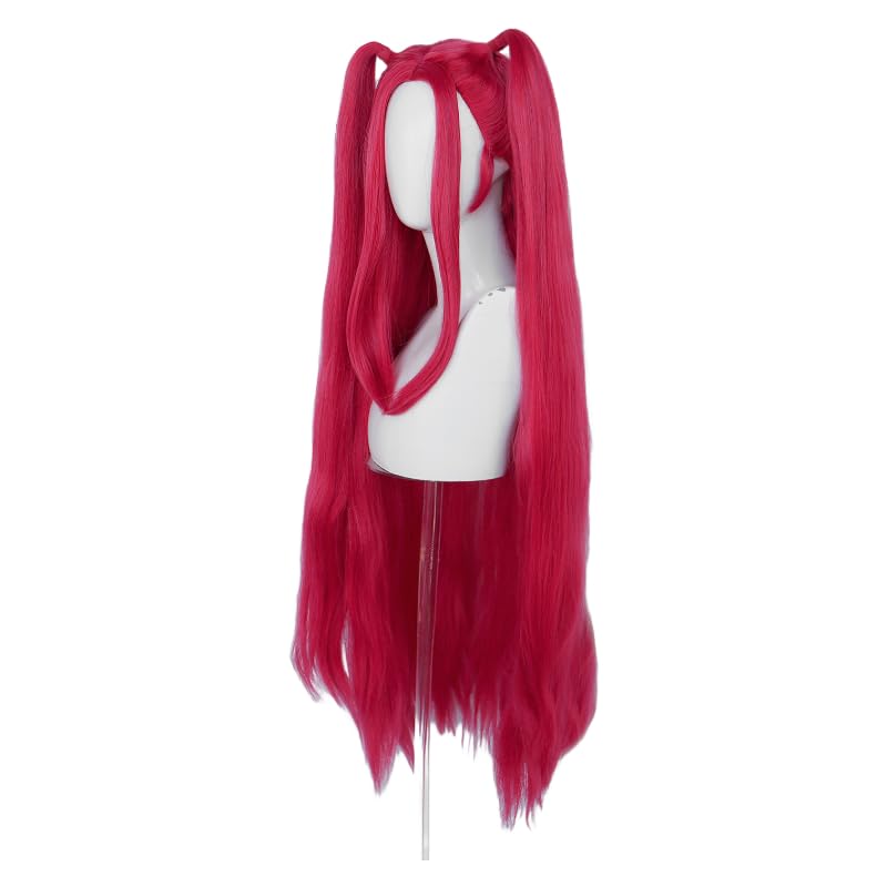 Topcosplay Women's Rose Red Wig With Ponytails Long Anime Wig for Cosplay Halloween (Rose Red) - Image 3