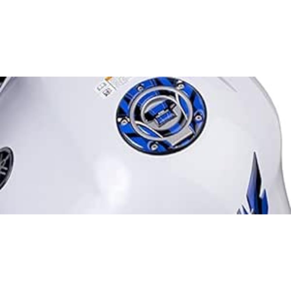 Puig 6324A Fuel cap protectors adhesive protector with sporty design resistant to impacts, scratches and UV rays to improve protection and aesthetics, Blue