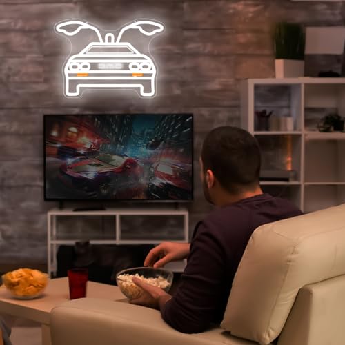 Image of Back To Future Neon Sign Future Car Neon Signs for Wall Decor Dimmable Led Signs for Bedroom Wall Light Up Sign for Bar Office Neon Gifts for Movie Fans