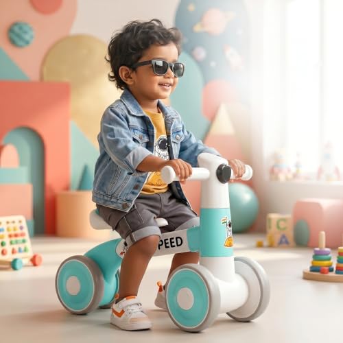 Image of Toyzone Impex Pvt Ltd Toyzone Balance Bicycle Blue |Bicycle Ride On|Push Cycle with Music & Lights |Manual Mini Ride on for Boys & Girls|Sturdy First Riding Toy | Kids
