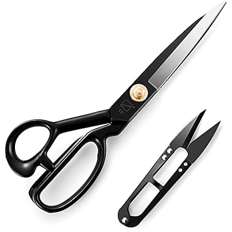 Fabric Scissors 10 Inch(25.4CM), Dressmaking Sewing Scissors Razor Sharp High Carbon Steel Tailor's Shears for Cutting Fabrics, Leather, Material, Clothes, Altering, Sewing & Tailoring(Black) Cover