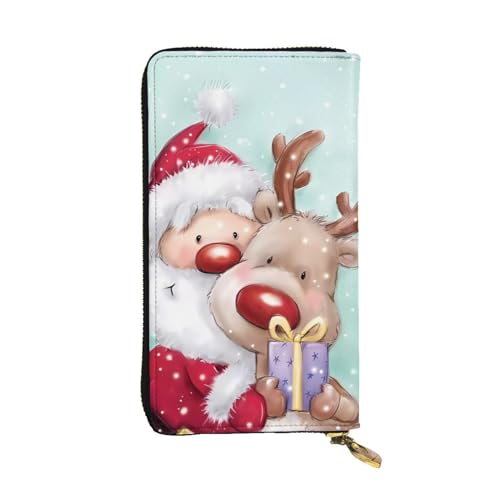 Portefeuille long en cuir Merry Christmas noir taille unique pour ranger monnaie et cartes