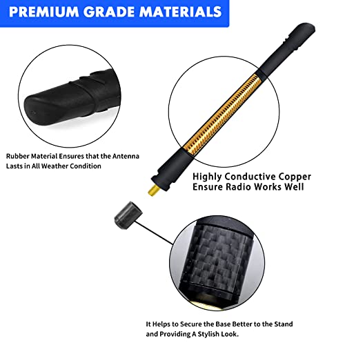 Image of Chevy Silverado & GMC Sierra /Denali 7 Inch Flexible Rubber Antenna Replacement with Optimized FM /AM Reception