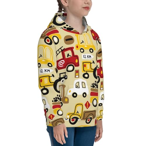 Vehicles Kids Pullover Hoodies Boys Sweatshirts Girls Athletic Clothes with Pocket3