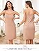 Vlazom Women Full Slips Sexy Soft Slip Dress for Under Dress Spaghetti Strap Cami Slip Chemises V Neck Negligee Khaki Size XX-Large