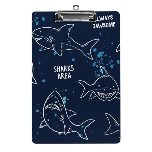 Clipboard requin noir pince A4 parfait pour prendre des notes en réunion ou en déplacement