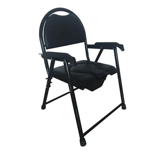 PLUS SANTE – Chaise percée Galant Pliable | Accoudoirs rembourrés, Seau Amovible 5 L, Structure Acier, Assise 43×42 cm, Hauteur 42 cm | 59×53×93 cm | 100 kg