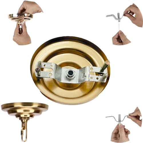 Image of Sangle Soppfy Vingage Canopy Kit and Pendant Light Fixture Chain for Chandelier or Swag Light Fixtures,Maximum Weight of 60 Pounds, 6 feet,Heavy Duty,5 Inches Diameter (Brass)