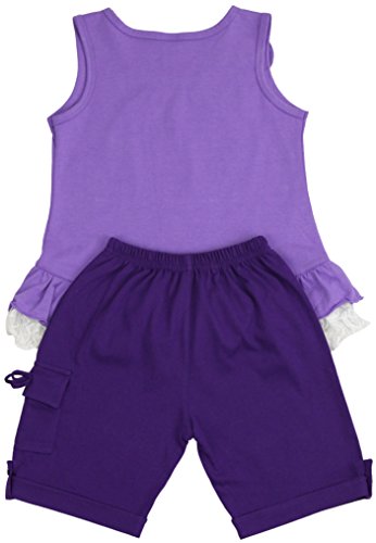 Image of ToBeInStyle Girl's Two Piece Summer Set Cute Tee Top and Matching Shorts Adorable Outfit
