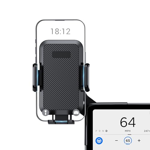 Image of BASENOR 2025 2026 Tesla Model Y 3 Phone Mount Holder Strong Adhesion 360 Adjustable Cell Phone Holder Stand Tesla Model Y Juniper Tesla Model 3 Highland Interior Accessories Fit for iPhone & Android