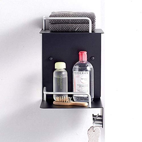 Erddcbb Shower Caddy Hanging 2-Tier Storage Basket Large Hangable Shower Caddies Rack With 3 Towel Hooks Space Aluminum Shelf Bathroom Toilet Hanging Rod #TOP4