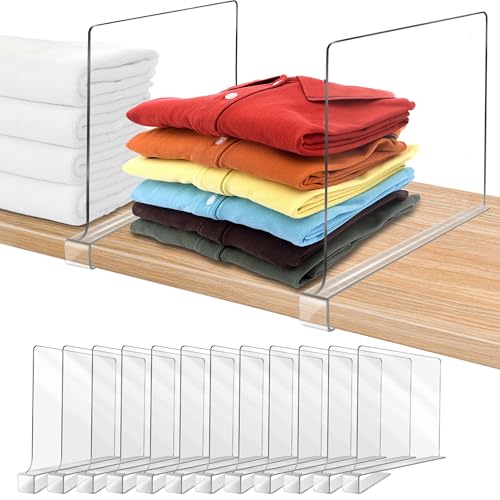 12 Inches Shelf Dividers for Closet Organization and Storage, 12