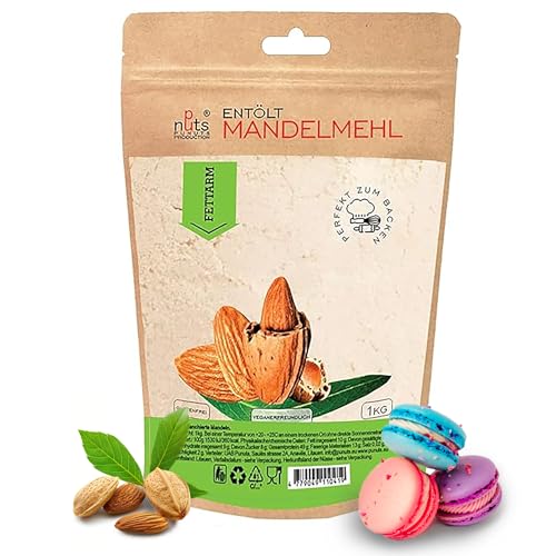 Mandelmehl entölt 1 kg, glutenfrei 100% natürliches mandelmehl entölt low carb günstig