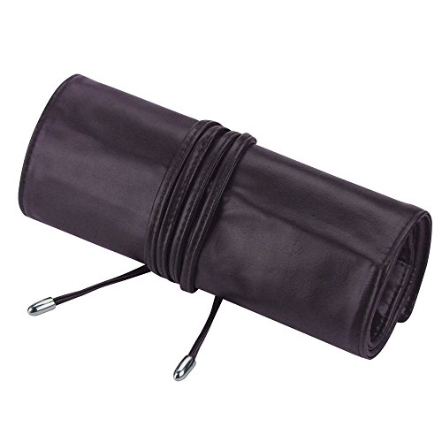 Makeup Brush Holder OCHEAL Folding Brush Carrying Case Makeup Brush Rolling Pouch Great Makeup Kit Organizer Well-sized Slots for Variety of Brushes and Tools,Brush Not Include(Coffee)