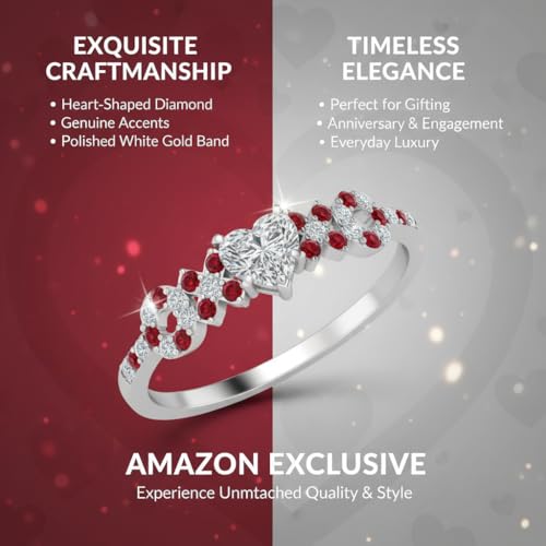 Image of Choose Your Gemstone Beautiful XO Design Diamond CZ Ring 925 Sterling Silver Heart Shape Side Stone Engagement Rings Lightweight Office Wear Everyday Gift Jewelry US Size 4 to 12