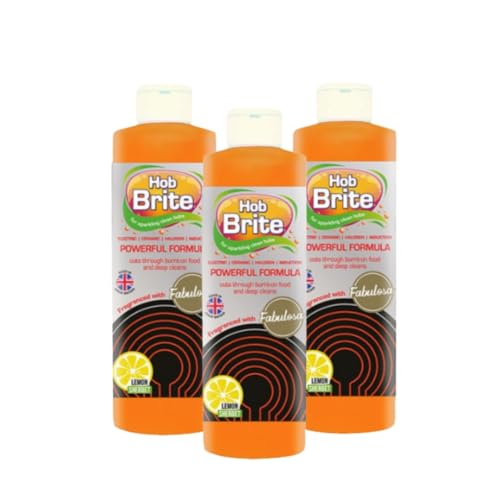 Fabulosa Hob Brite Electric Ceramic Induction and Halogen Hob Cleaner and Stain Remover Powerful Formula for Sparkling Hobs 250ml 3 Pack Lemon Sherbet