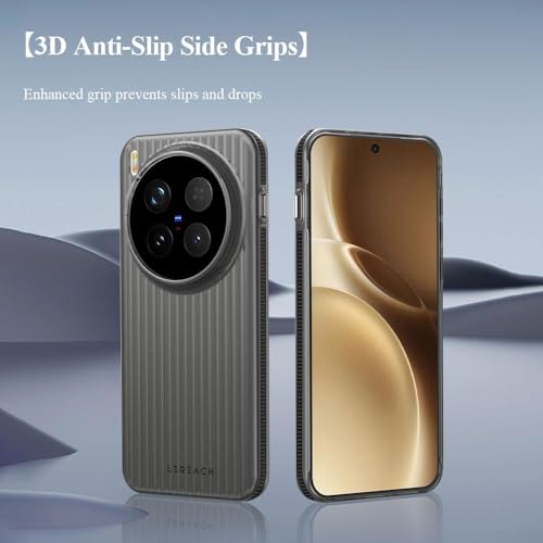 Image of TOC Series Flowing Grid Pattern PC Back Case for Vivo X300 Pro, Lightweight Shockproof Protective Cover with Premium Matte Coating, Anti-Fingerprints, Strong Edges & Sleek Modern Look - Black