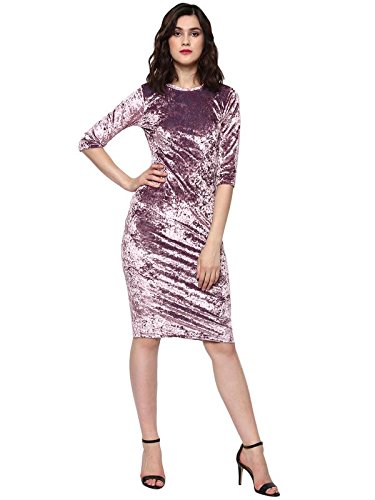 Buy SASSAFRAS Pink Velvet Bodycon Midi 
