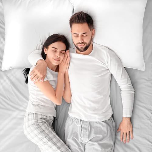 Utopia Bedding KopfKissen (2er Set), 80 x 80 cm Schlafkissen, Atmungsaktiv et Weich Kissen (Weiß)