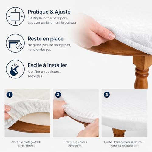 Protège table rectangle molleton épais pour préserver les repas de famille - 5