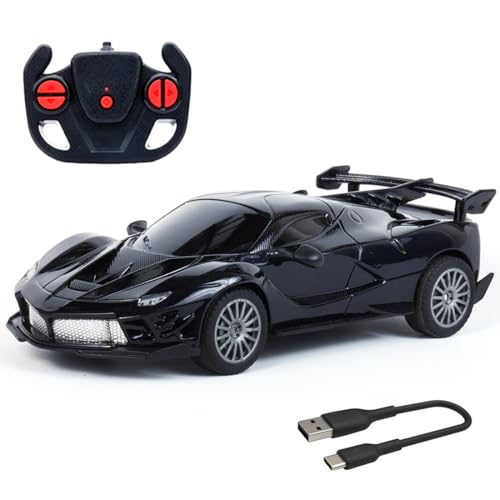 Image of Wembley Fer-rari RC Car High Speed Mini 1:24 Scale USB Rechargeable Remote Control Car for Kids | Racing Car - Black