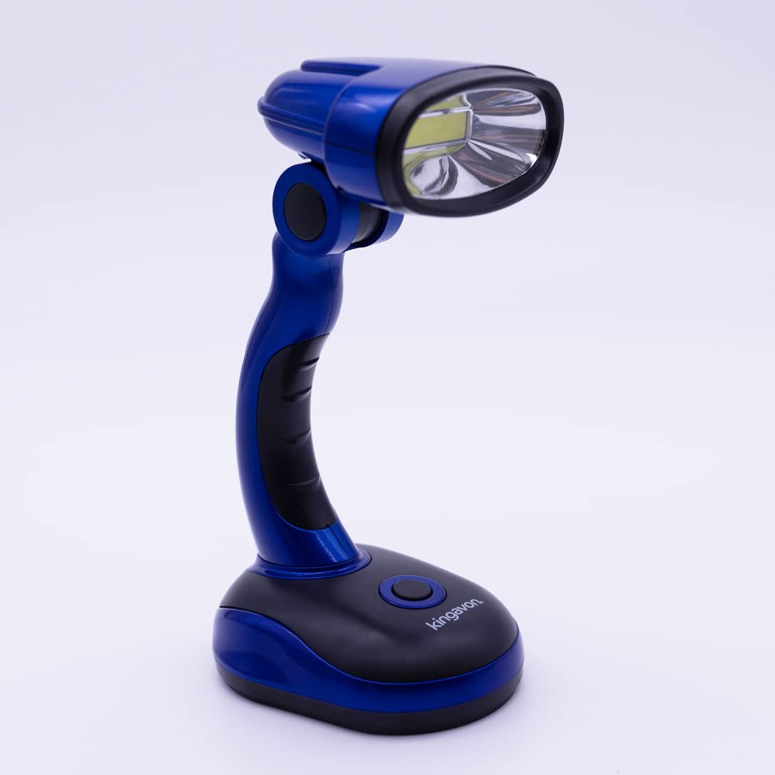 Marco Paul Interiors Blue Marco Paul 3W Cob Desk Lamp Office Home Work Desk Light Adjustable Angle Head Led Light Battery Operated Bright Work Lamp Indoor Lighting Modern Contemporary Office Lamp (Blue)