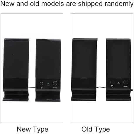 Computer Speakers, Portable 3.5mm Audio Interface Dual Stereo Sound 3W Output with Front Control Buttons for PC Laptop Tablet MP3
