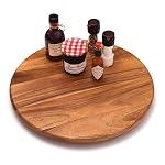 Personalized Lazy Susan Turntable - Large 18” Acacia Wood - Engraved Dark Wood - Custom Personalized 2020 - Image 6
