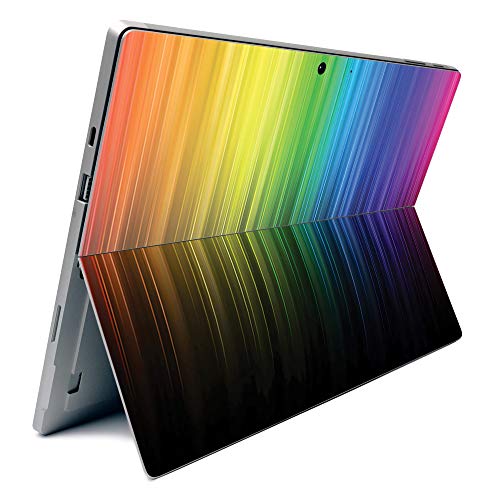 Image of MightySkins Carbon Fiber Skin for Microsoft Surface Pro 7 - Rainbow Streaks | Textured Carbon Fiber Finish | Easy to Apply, Remove, and Change Styles | Made in The USA
