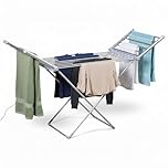 Vivo Technologies Electric Heated Clothes Dryer Rack, Foldable Indoor Laundry Drying Rack with 20 Rails 14m Drying Space, Portable Laundry Airer 50-60Hz/230W Energy-Efficient Indoor Laundry Airer
