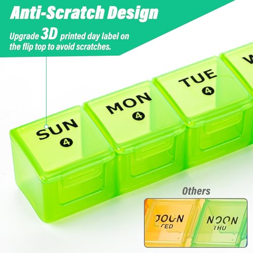 Image of Large Monthly Pill Organizer, XL 4 Weeks Pill Box,28 Day Pill Cases Organizerd by Week,Big Compartment Pill Container with Dust-Proof,for Pills /Vitamin /Fish Oil /Supplements,by Yaklim (ROYG)