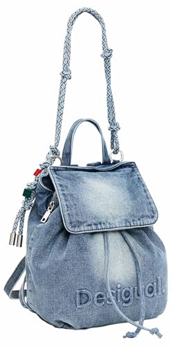 Desigual sac à dos de loisirs Half Logo Denim Mini Backpack Denim Raw bleu gris
